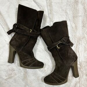 Fly London Womens Brown Suede Bondage Ankle Boots EU 36 US 5.5